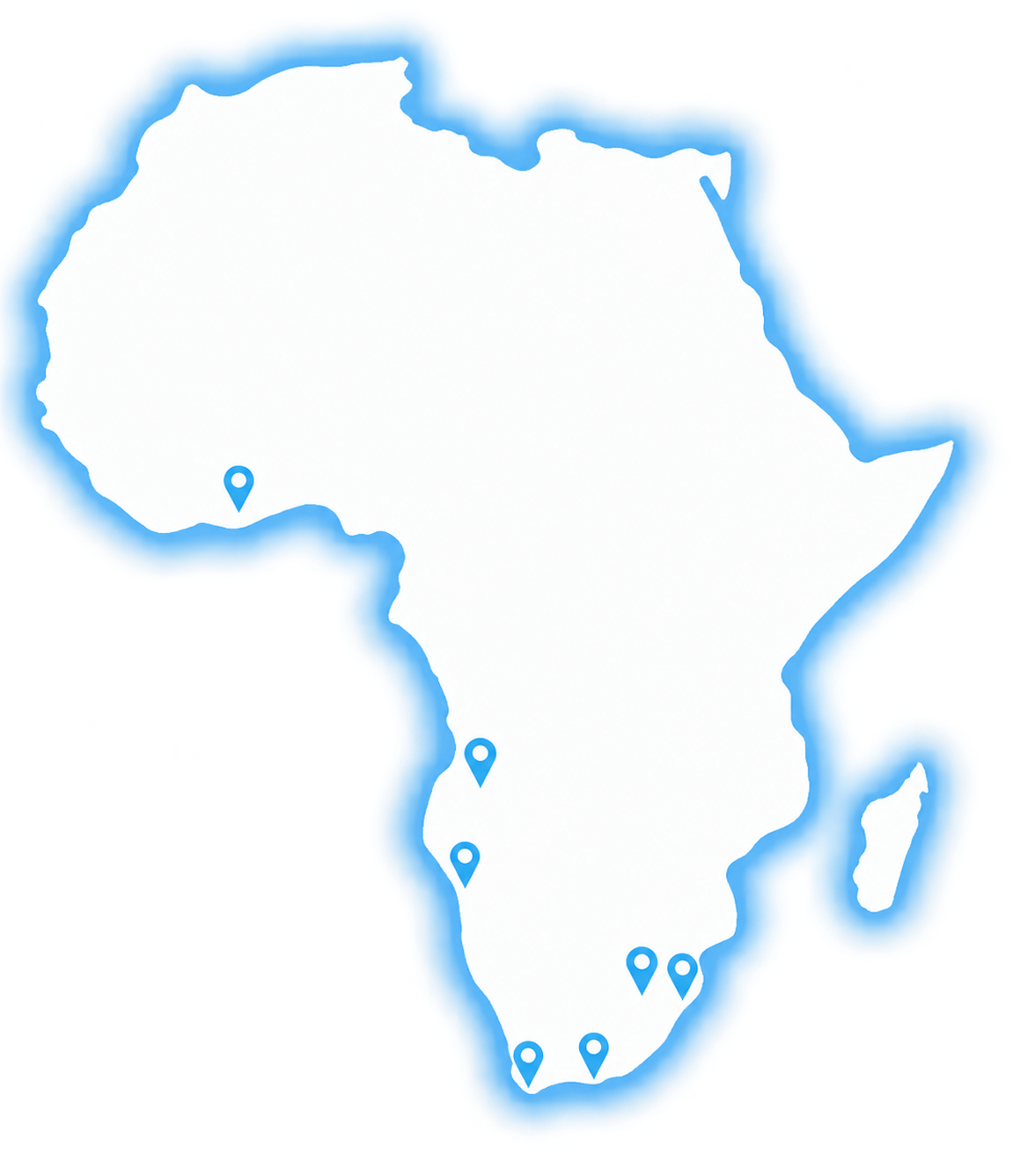 Map of Africa highlighting Unyazi Valves' expanding service coverage areas