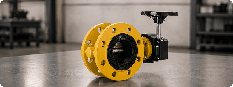 Double-flanged butterfly valves