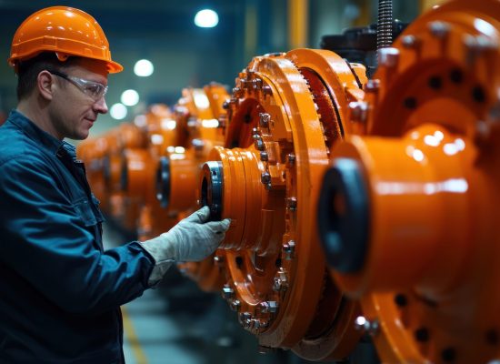 Hydraulic engineer checking safety New installation of modern industrial machinery Collection of industrial work --chaos 15 --ar 16:9 --style raw --stylize 250 --v 6.1 Job ID: 8dd95f9e-21c1-4335-9d1e-e2a62ee5ff64